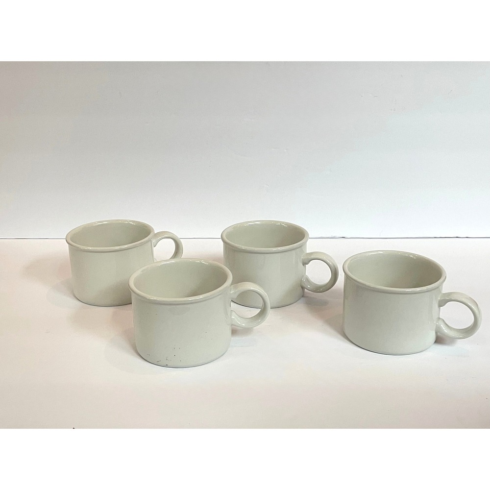 Vintage Wedgewood England Ceramic Coffee Mugs Set of 4 Cream Off White Midwinter